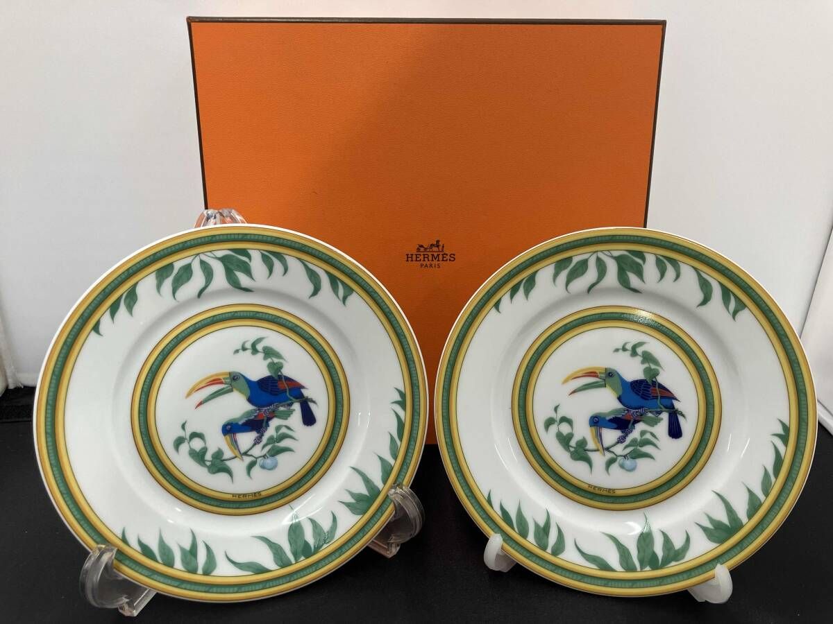 HERMES エルメス　トゥカン プレート 2枚 HERMES エルメストゥカンシリーズプレート2枚セット