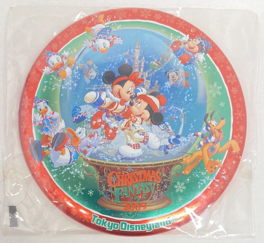 東京ディズニーランド 缶バッジ クリスマスファンタジー スケート 2009