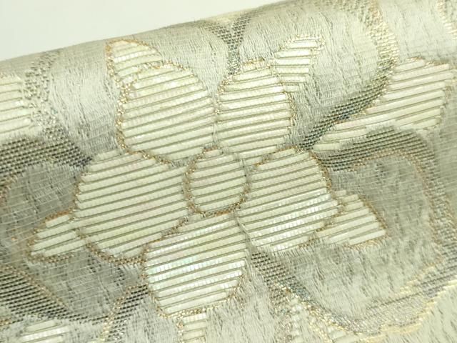 平和屋着物●極上　ワンタッチつけ帯　花兎　逸品　DZAB5549kh6 平和屋着物○極上 ワンタッチつけ帯 水晶箔 螺鈿箔 花唐草 金糸 やまと