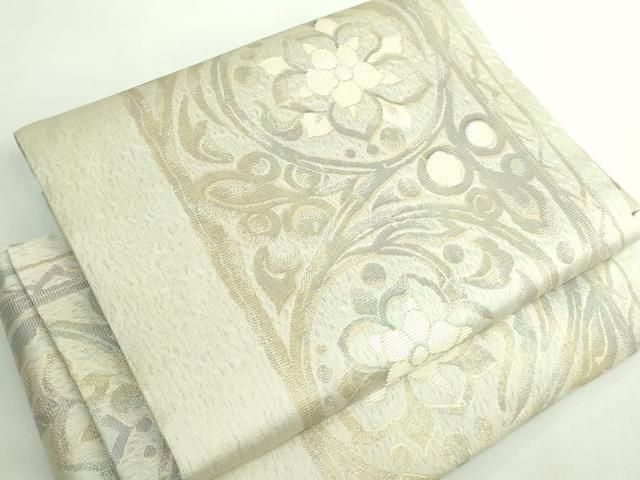 平和屋着物●極上　ワンタッチつけ帯　水晶箔　螺鈿箔　花唐草　金糸　やまと誂製　逸品　DZAB1768kh6 平和屋着物○極上 ワンタッチつけ帯 水晶箔 螺鈿箔 花唐草 金糸 やまと