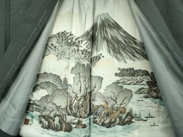 平和屋着物●極上　男性　本場大島紬　アンサンブル　長羽織　100亀甲　総詰め　逸品　DZAB4720kh6 平和屋着物□極上 男性 本場大島紬 アンサンブル 100亀甲 総詰め 長