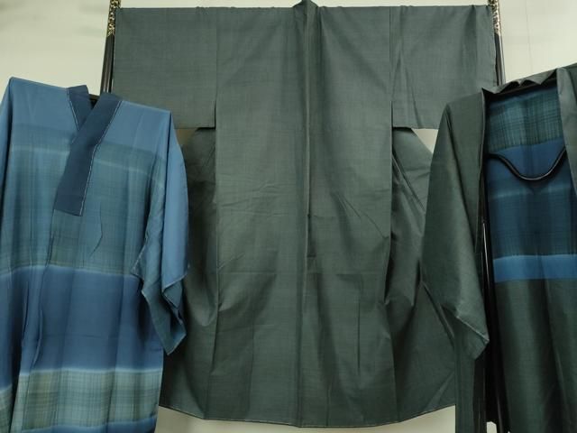 平和屋着物■極上　男性　本場大島紬　アンサンブル キングサイズ 長襦袢(無双仕立て)・長羽織セット　7マルキ　逸品　未使用　DZAB1889kh6 平和屋着物□極上 男性 本場大島紬 アンサンブル キングサイズ 長襦袢
