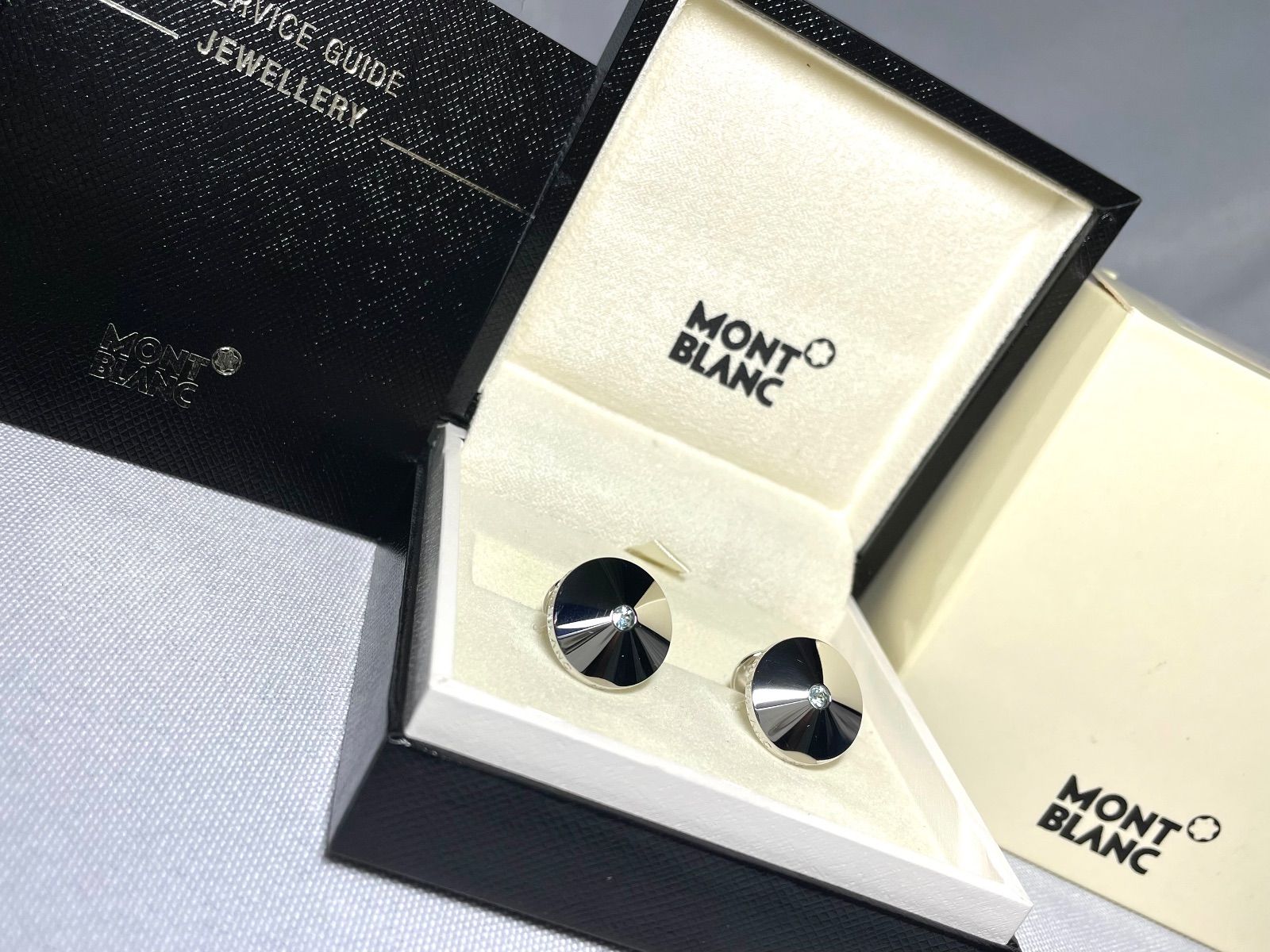 美品 希少 MONTBLANC モンブラン トパーズ装飾 スターリングシルバー