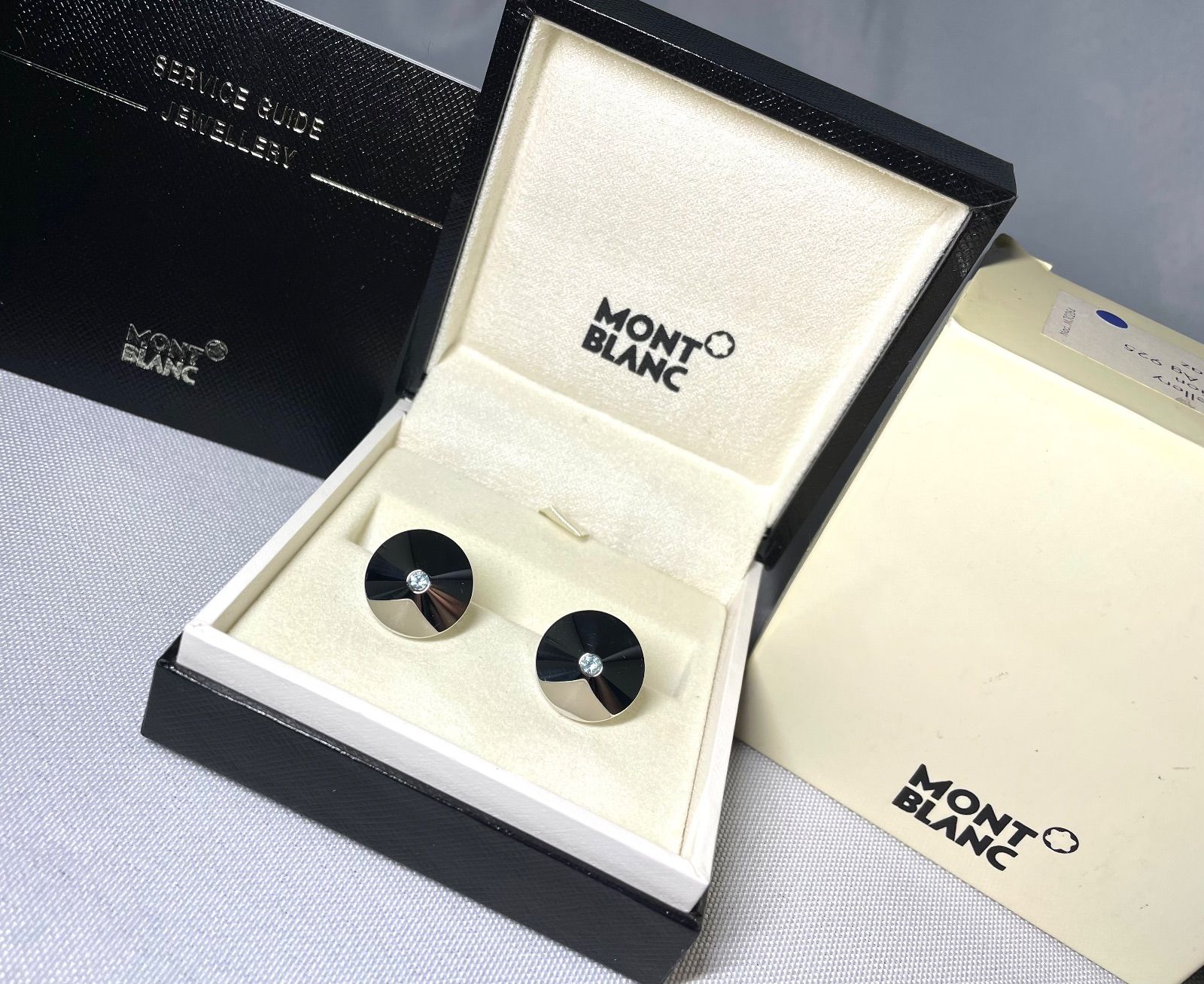 未使用　MONT BLANC　モンブラン　ラウンドトップ　カフス　シルバー925 MONTBLANC - 未使用 MONT BLANC モンブラン ラウンドトップ カフス