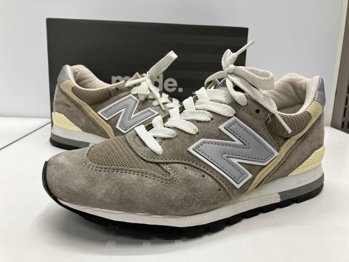 箱付き】 New Balance ニューバランス M996 996 グレー カーキ 26.5cm 