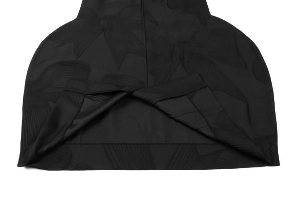  コムデギャルソンCOMME des GARCONS リボンエンボス二次元デザインワンピース 黒XS ワンピース マタニティ