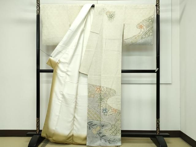 平和屋着物●極上　訪問着　総絞り　籬霞草花文　逸品　CZAA4446s6 平和屋着物○極上 訪問着 総絞り 籬霞草花文 逸品 CZAA4446s6 - メルカリ