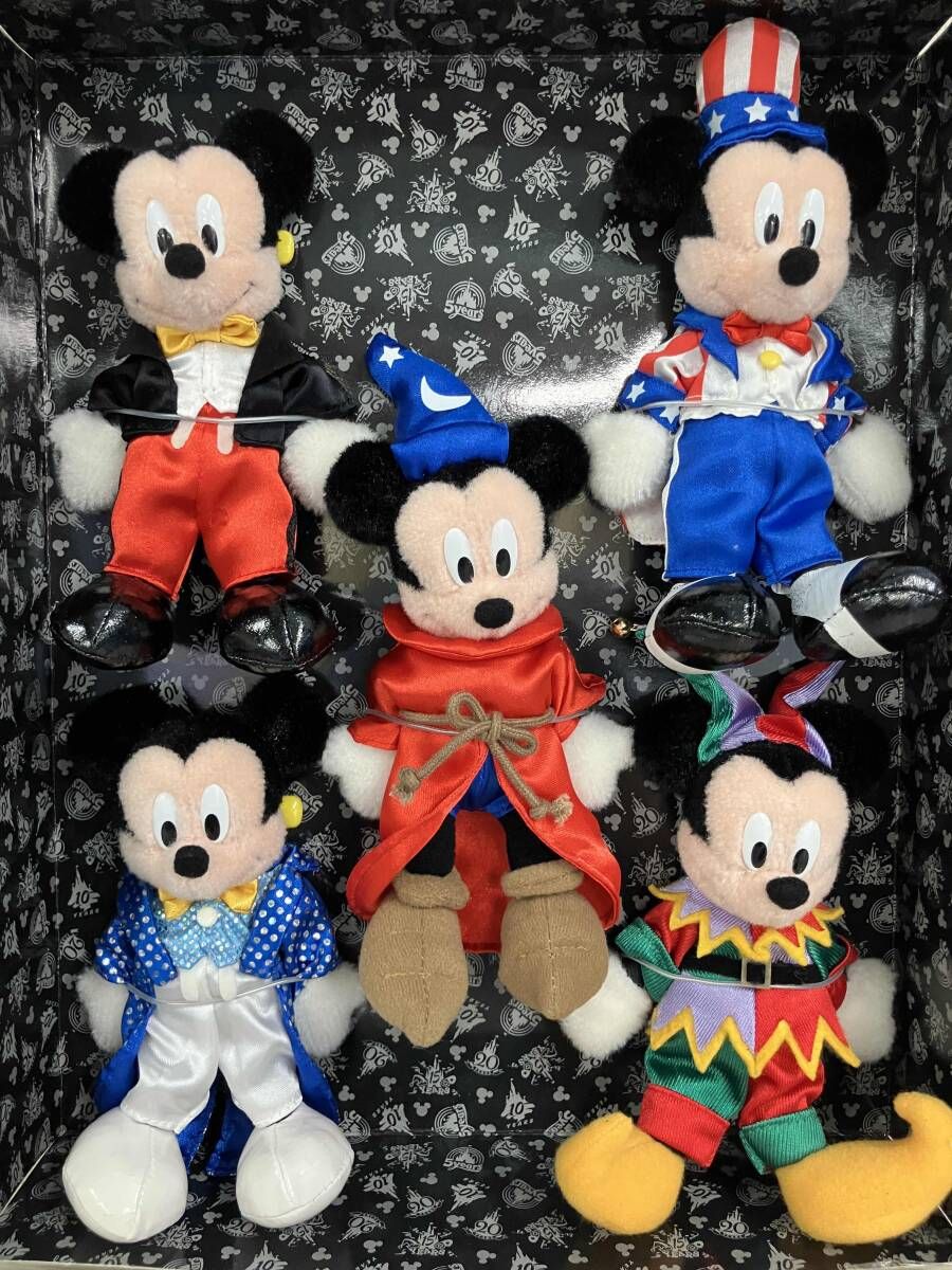 ミッキーマウス 20周年記念ぬいぐるみ　まとめ売り 東京ディズニーランド20周年記念 ミッキーマウス ぬいぐるみ 5体セット