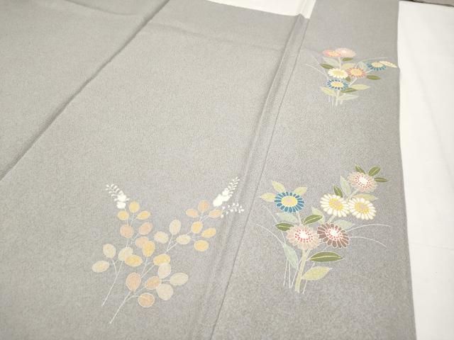 【極上新品】人間国宝 京友禅「松井青々氏作」白鼠色「茶屋辻文様」 極上新品】人間国宝 京友禅「松井青々氏作」白鼠色「茶屋辻文様」 最