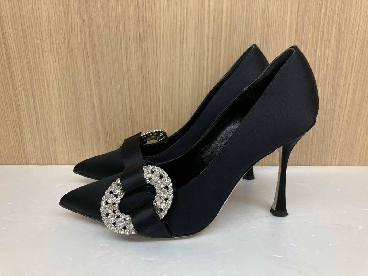 MANOLO BLAHNIK マノロ ブラニク サテンパンプス ハンドメイド 