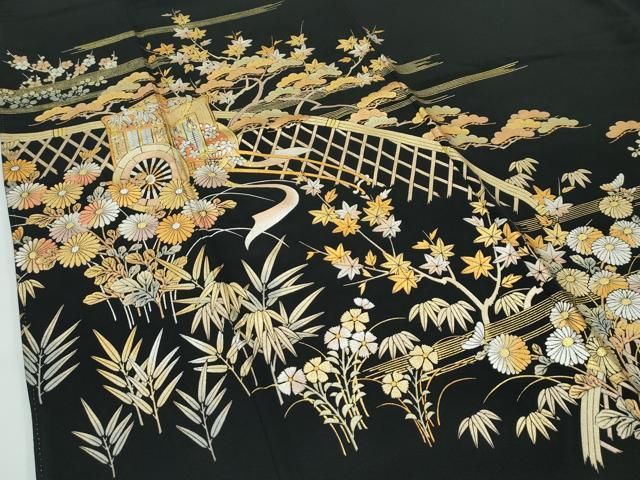 平和屋着物○極上 金彩友禅 卓越技能者・名工・和田光正 黒留袖 御所車