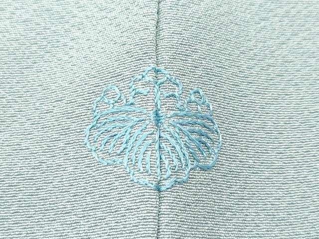 色無地 作家物 草木染 深川鼠色 縮緬 一つ紋 K-4957 色無地 作家物 草木染 深川鼠色 縮緬 一つ紋 K-4957 V1187171