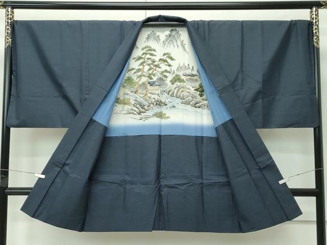 平和屋着物○極上 男性 本場大島紬 アンサンブル キングサイズ 100亀甲