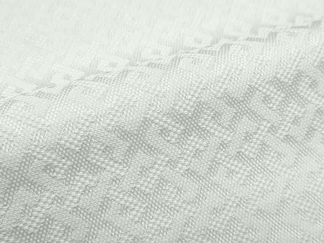 平和屋着物○極上 児島廣和 アトリエ 聖jin苑 色無地 灰白色 菱地紋