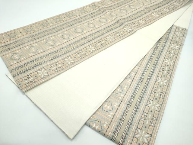 平和屋着物○極上 ファッションデザイナー 稲葉賀恵 六通柄袋帯 紬地