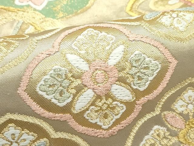 平和屋着物○極上 唐織・西陣の老舗・名門・藤原織物 六通柄袋帯 花蝶