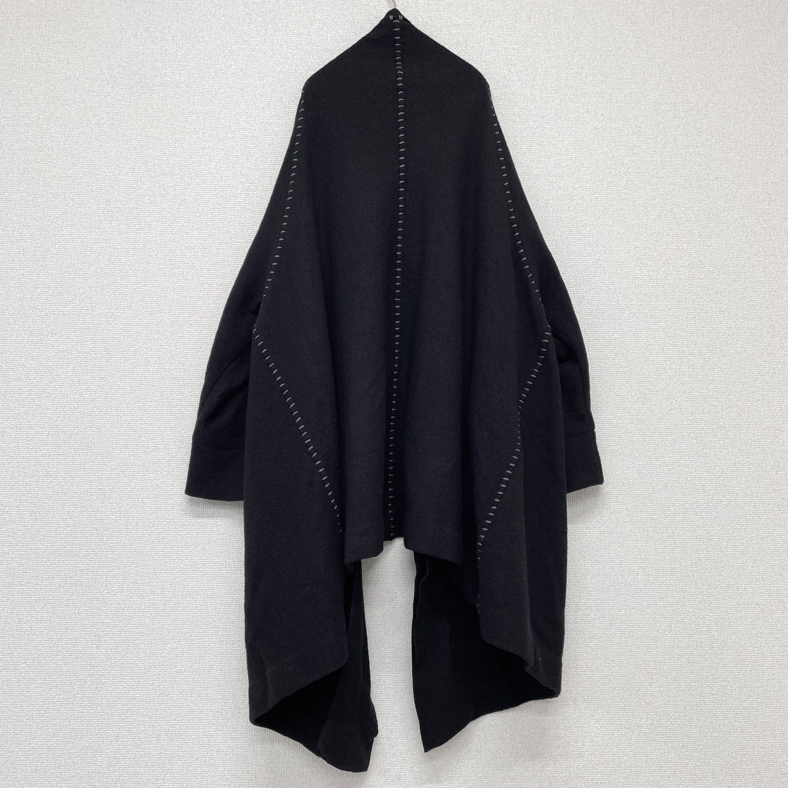 新品＊もゆる＊モユル＊萠＊変形コート 萌 MOUURU モユル 変形ロングコート オーバーサイズ ウール ブラック