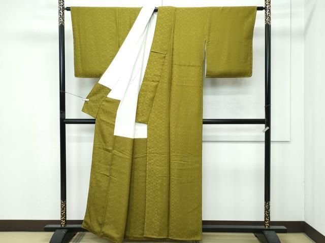 平和屋着物●極上　お召　色無地　梅幸茶色　花菱地紋　逸品　未使用　CZAA4849s6 平和屋着物○極上 お召 色無地 梅幸茶色 花菱地紋 逸品 未使用
