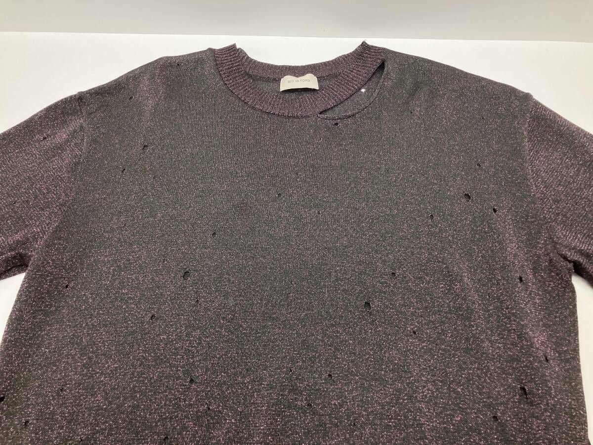 BED J.W. FORD Damage Sweater 23SS-B-KT03 ベッドフォード ダメージ 