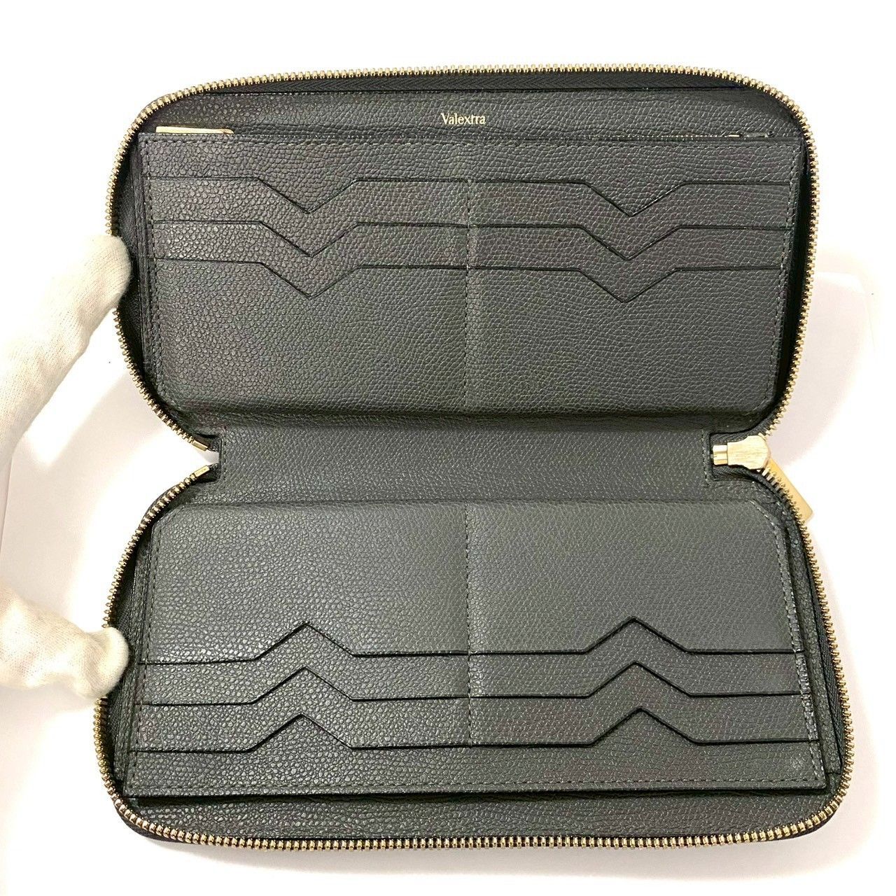 Valextra】ジップパース 12カード 長財布 ソフトカーフスキン レザー