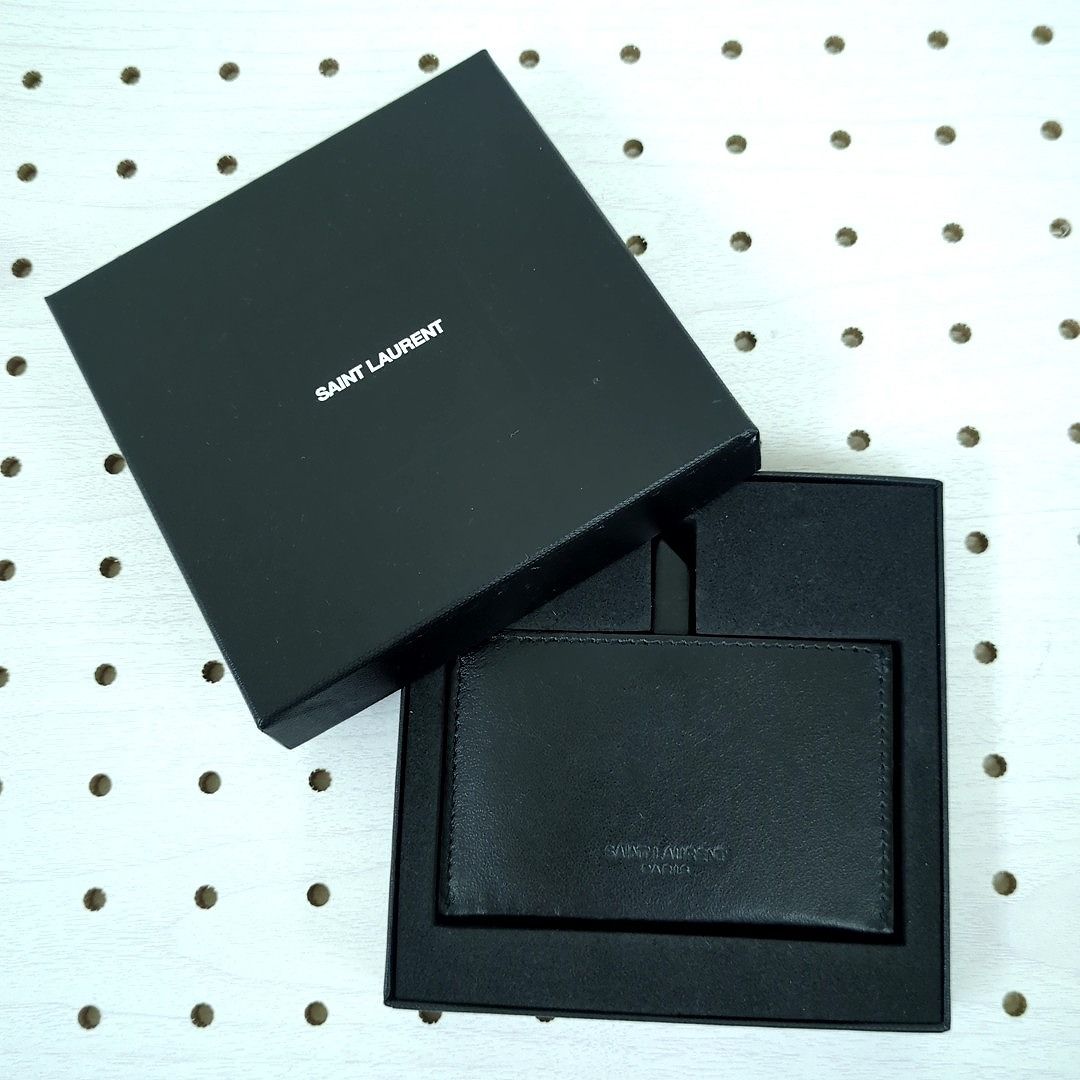 SAINT LAURENT サンローラン パリ レザーポケットコンパクトミラー