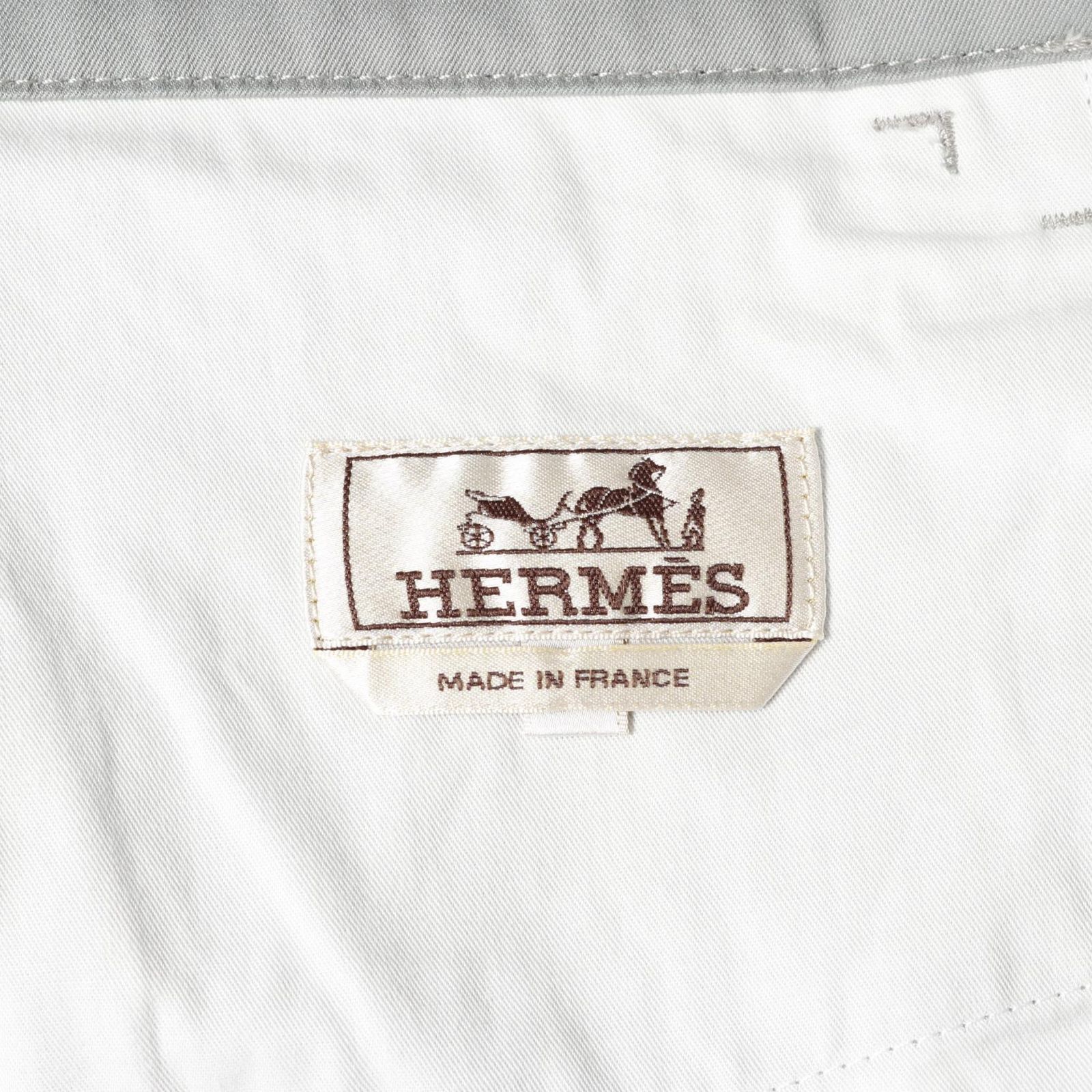 エルメス HERMES パンツ Straight cut jeans グレー コットン パンツ
