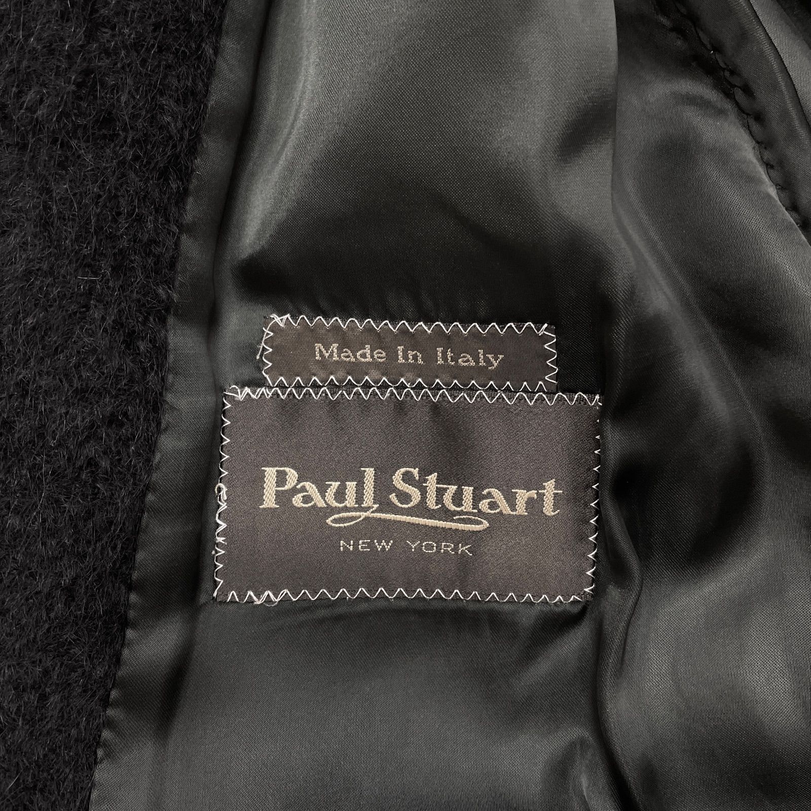 ◎Paul Stuart ポールスチュアート ロングコート シャギー ベルト 起毛 