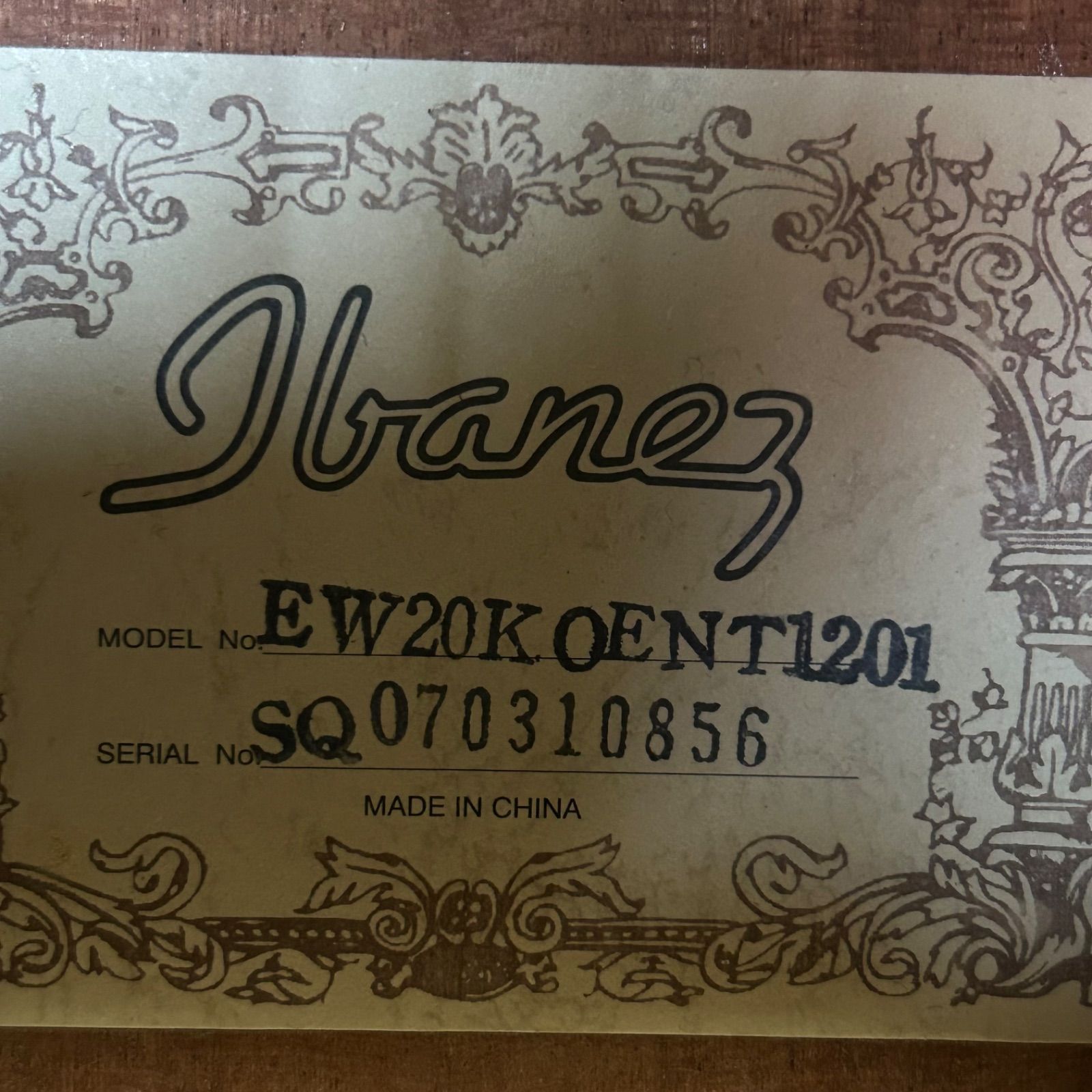 ibanez EW20KOENT1201 希少 エレアコ - メルカリ