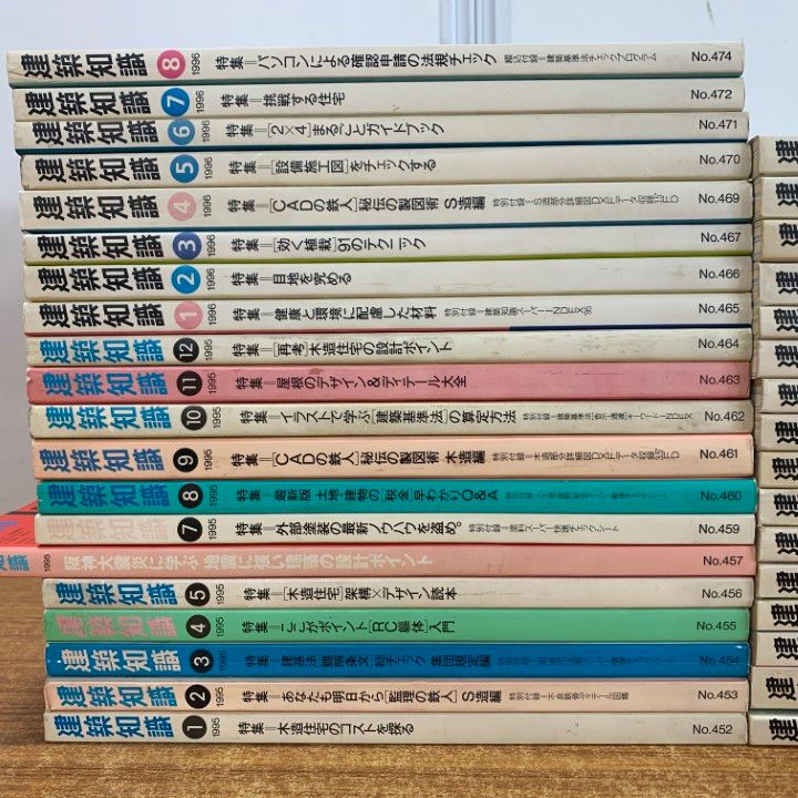 □01)【1点限り!】建築知識 1995年～1997年 まとめ売り36冊セット/No