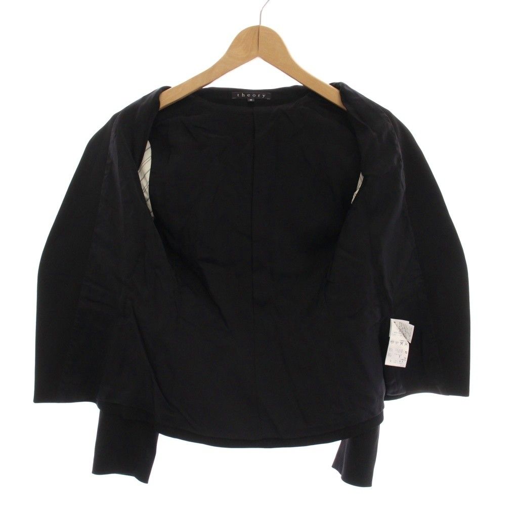 セオリー Theory COMMENT LANAI ノーカラージャケット アウター 0 黒
