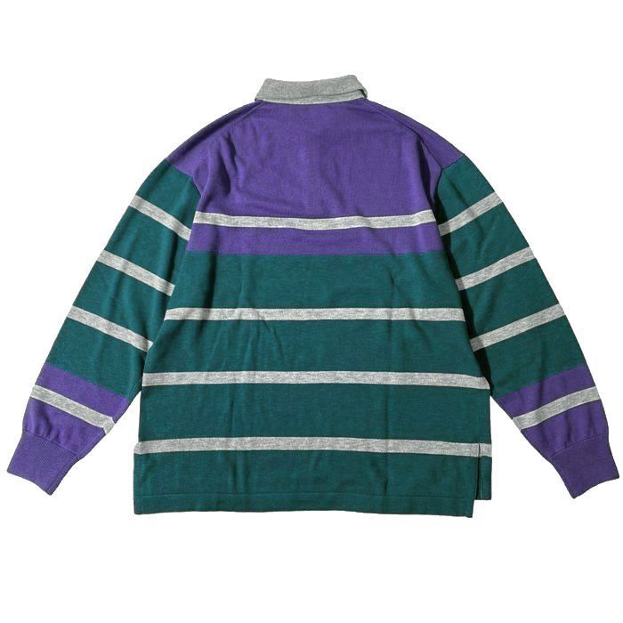 WOOLRICH ウールリッチ KNIT RUGBY POLO ボーダー柄 長袖 ニットラガー