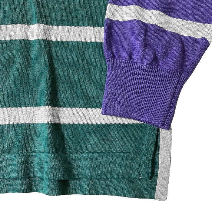 WOOLRICH ウールリッチ KNIT RUGBY POLO ボーダー柄 長袖 ニットラガー