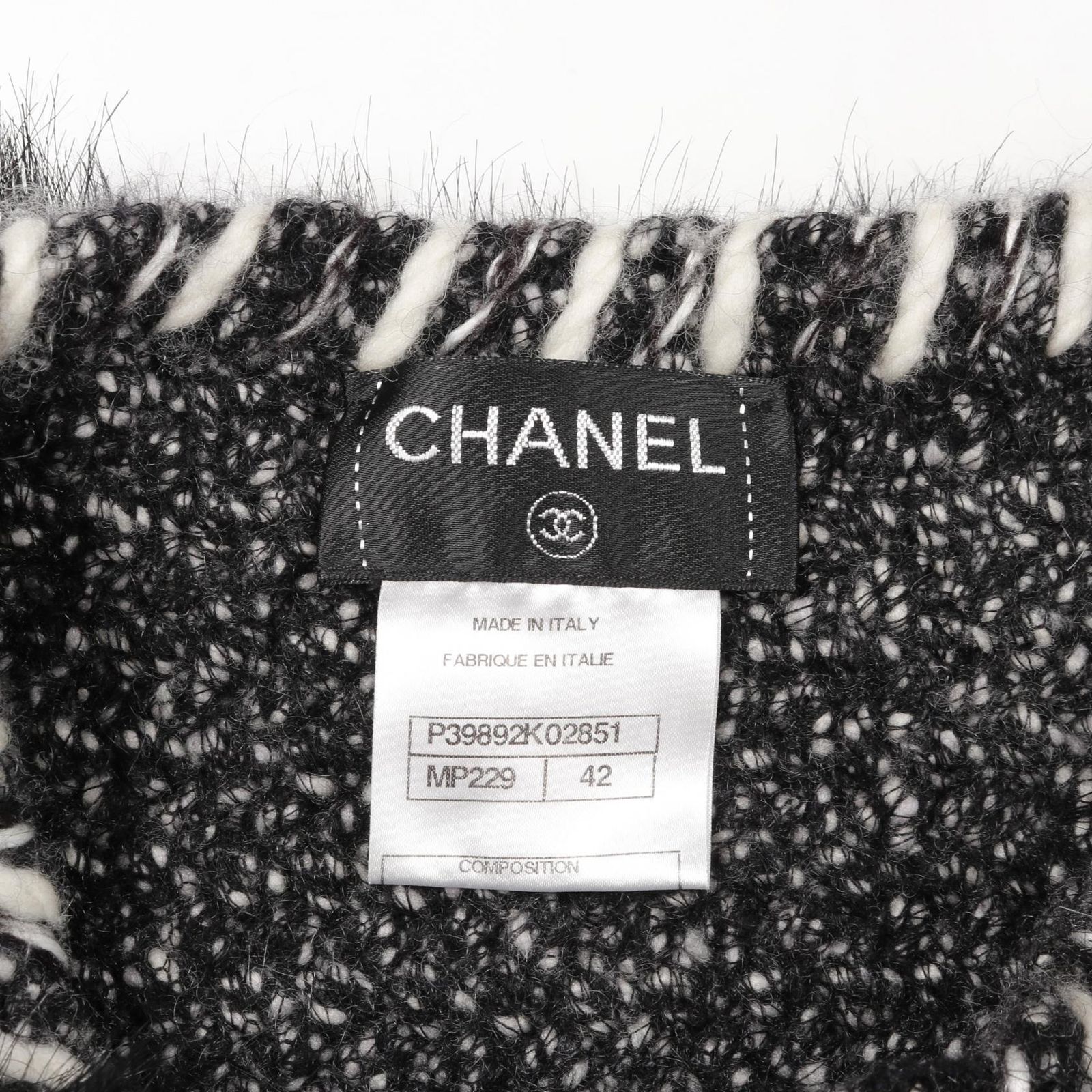 シャネル　カシミヤジャケット ジャケット - カシミヤ & ウール ツイード、ブラック — ファッション