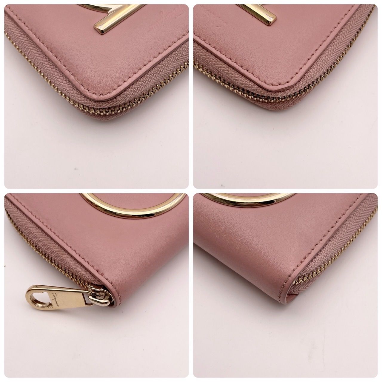 極美品○ Salvatore Ferragamo フェラガモ 折り財布 二つ折り ラウンド