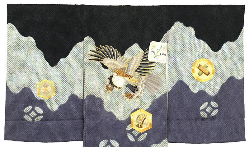 記念感謝祭☆「最高級」新品正絹産着祝着本総絞り工芸美術、豪華大鷹総