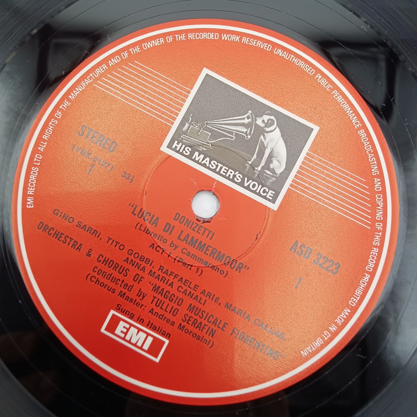 ☆英盤/モノクロ切手ラベル◇マリア・カラス / ドニゼッティ: 歌劇