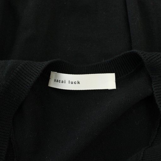 サカイラック sacai luck ニット ノースリーブ 2 黒 ブラック