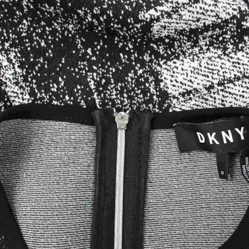 ダナキャランニューヨーク DKNY ワンピース ひざ丈 0 黒 ブラック 格子