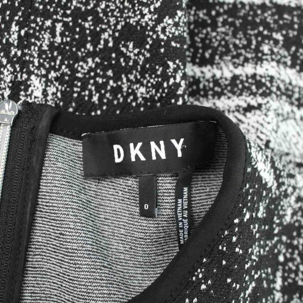 【美品】DKNY ダナキャラン ニューヨーク レースAラインワンピース　2 ダナキャランニューヨーク DKNY ワンピース ひざ丈 0 黒 ブラック 格子