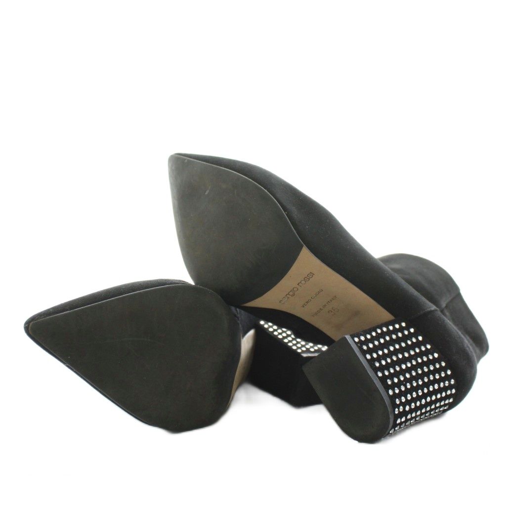 セルジオロッシ Sergio rossi ショートブーツ チャンキーヒール ポイン