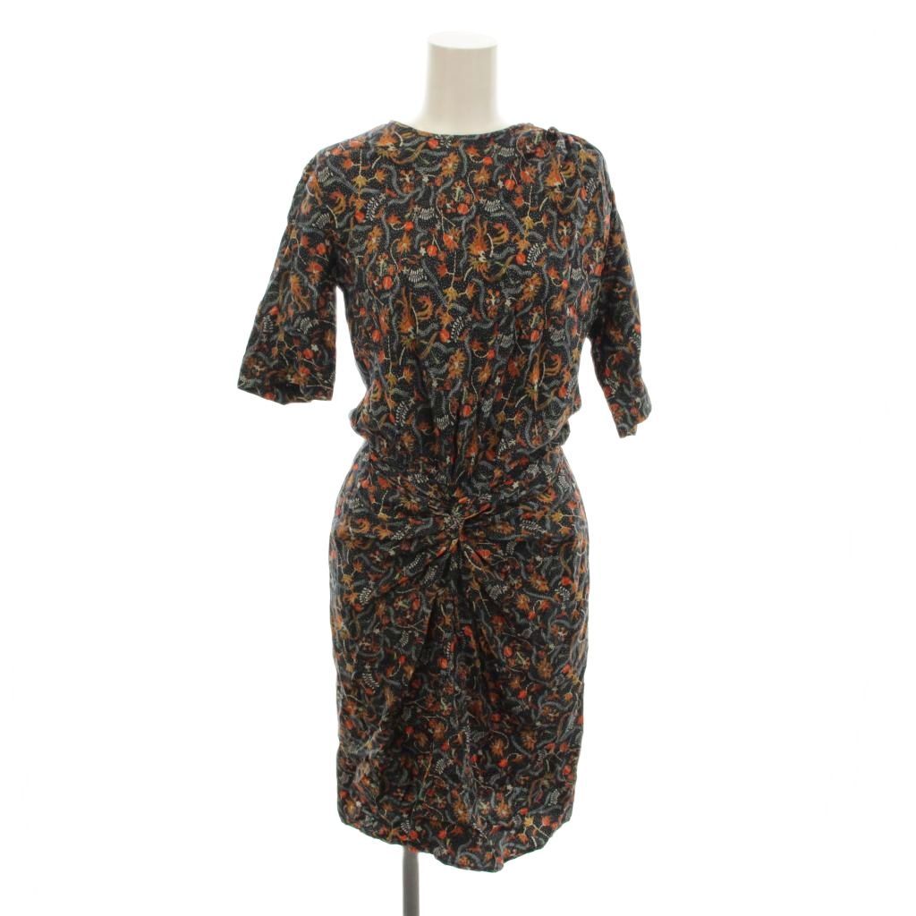 Isabel Marant シルク花柄ワンピース size 34 イザベルマラン ISABEL MARANT ワンピース 絹 シルク 34 黒 ブラック
