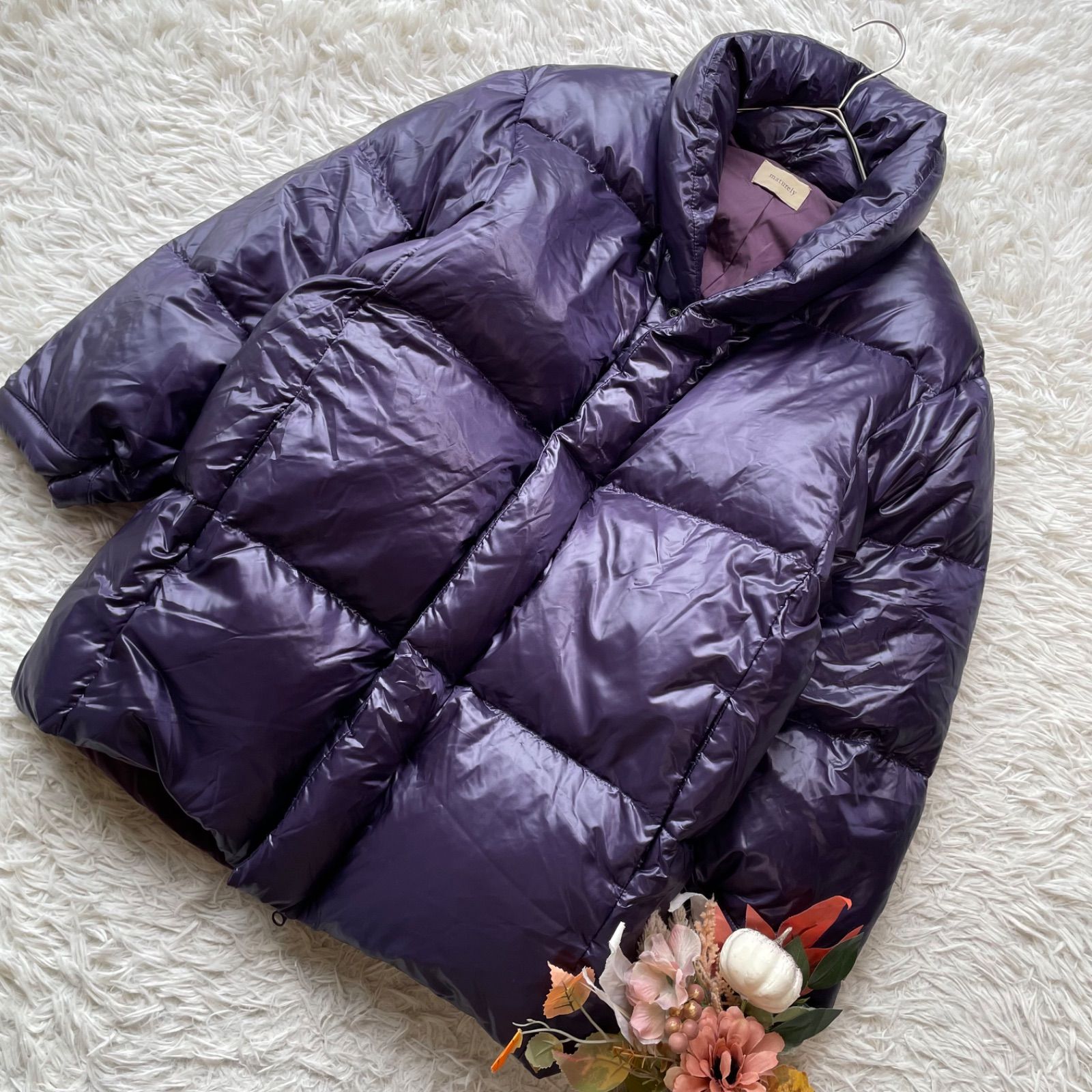 新品 maturely Shawl Collar Down Jacket 紫 【公式通販】