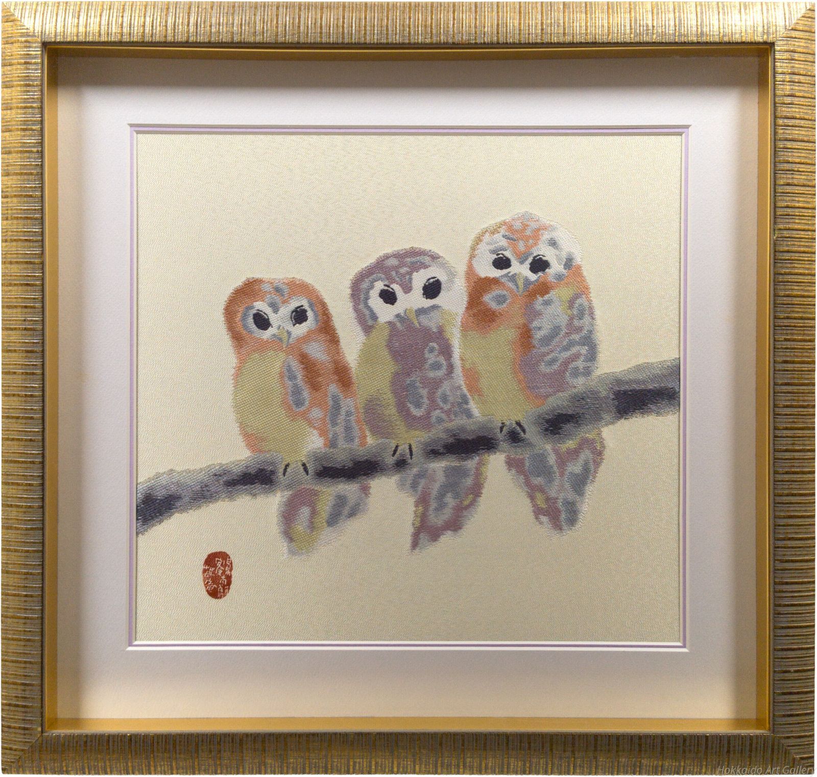 片岡鶴太郎 「ふくろう」 京臈纈手染め - メルカリ