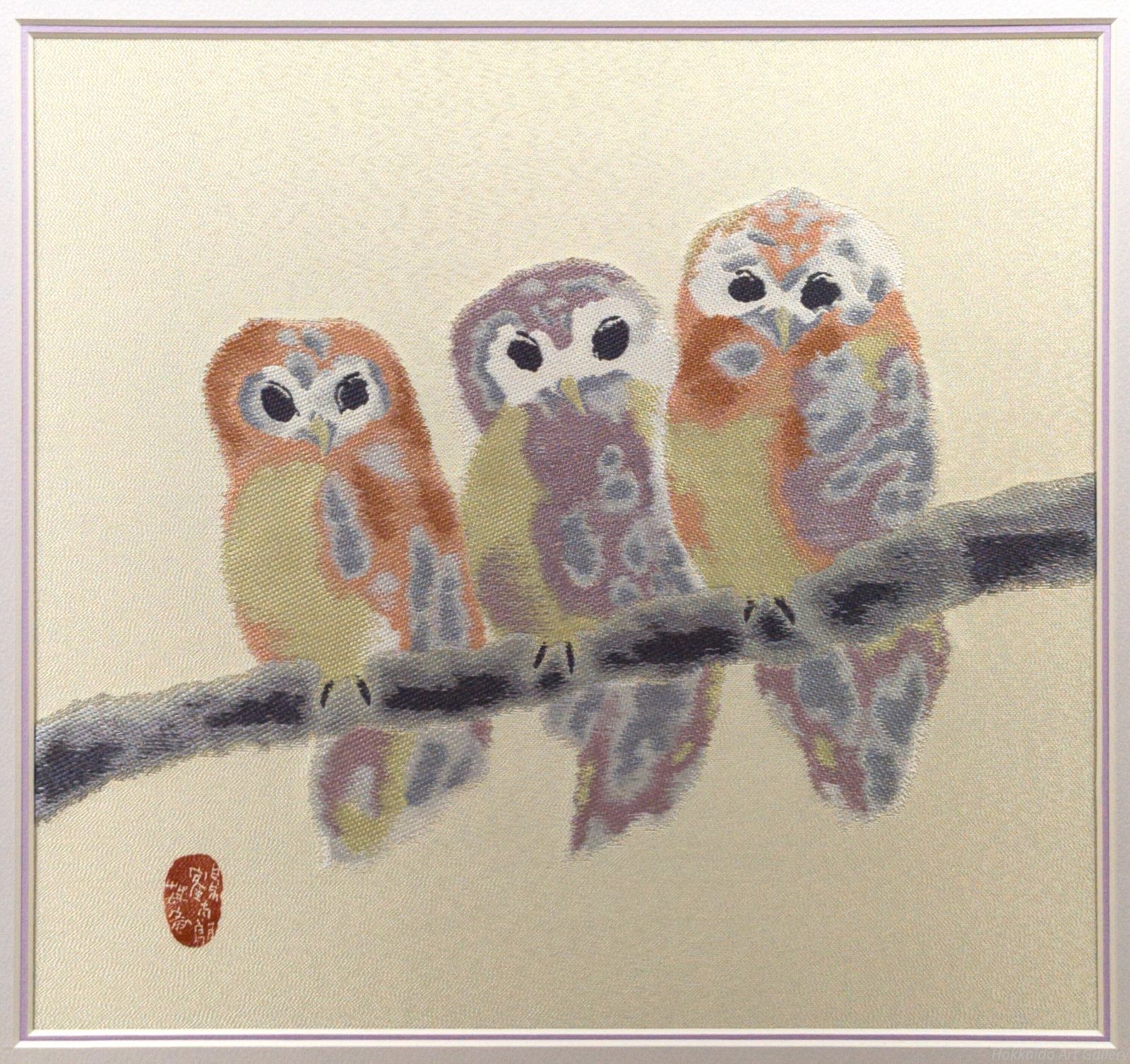 片岡鶴太郎 「ふくろう」 京臈纈手染め - メルカリ