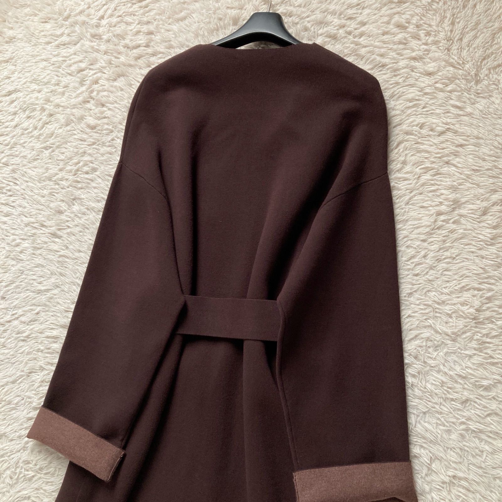 美品 セオリーリュクス Theory luxe ノーカラー ニットコート コーディ