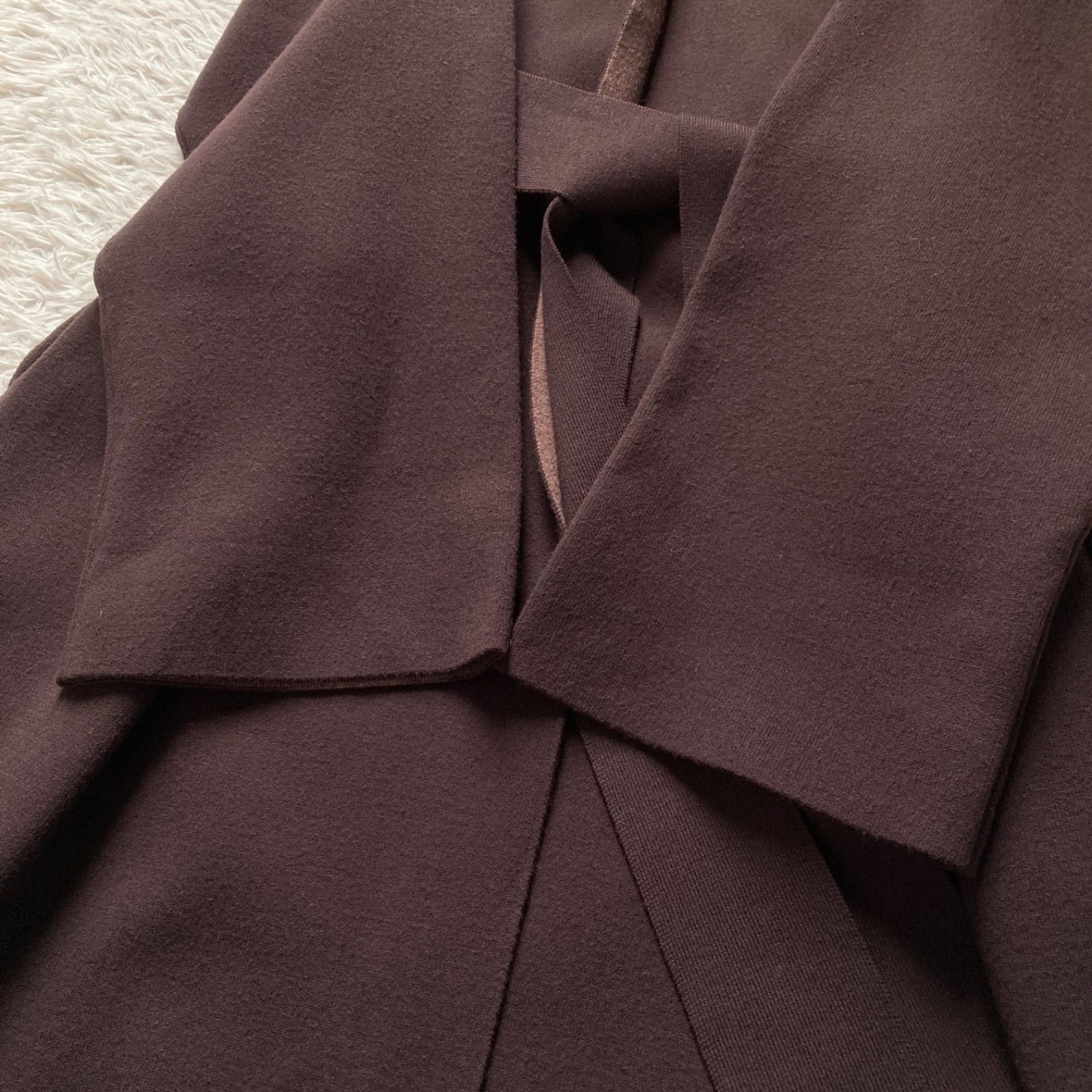 美品 セオリーリュクス Theory luxe ノーカラー ニットコート コーディ