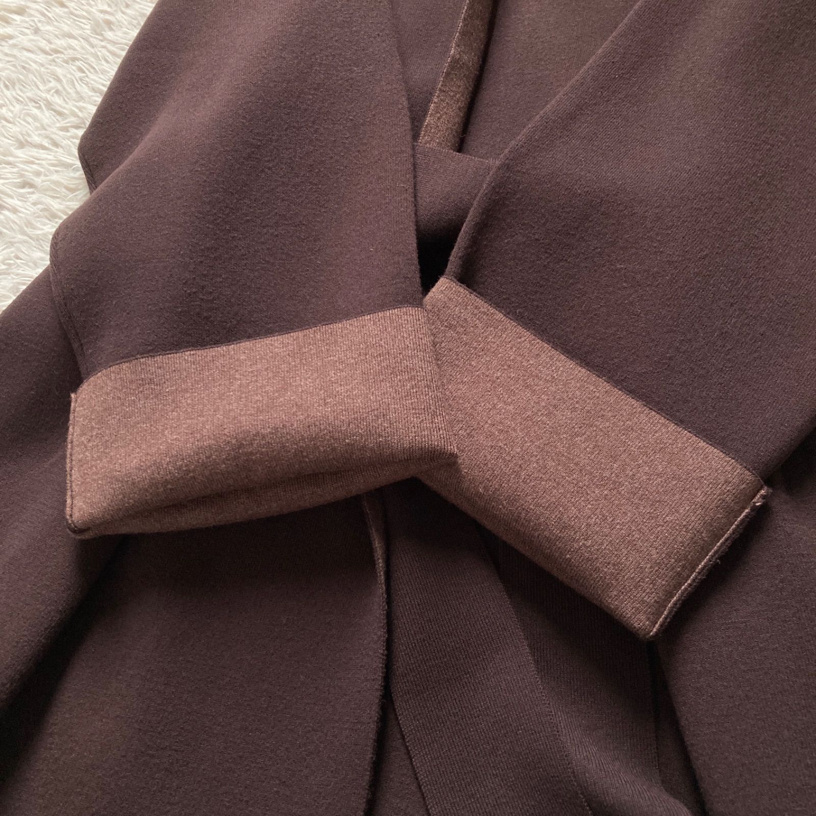 美品 セオリーリュクス Theory luxe ノーカラー ニットコート コーディ