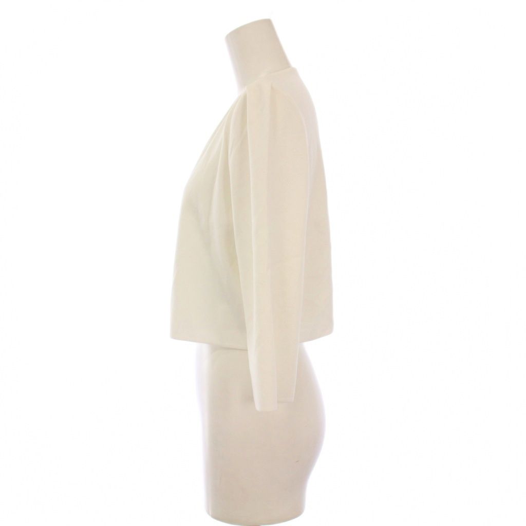 フォクシー FOXEY カーディガン ボレロ 七分袖 クロップド丈 38 白