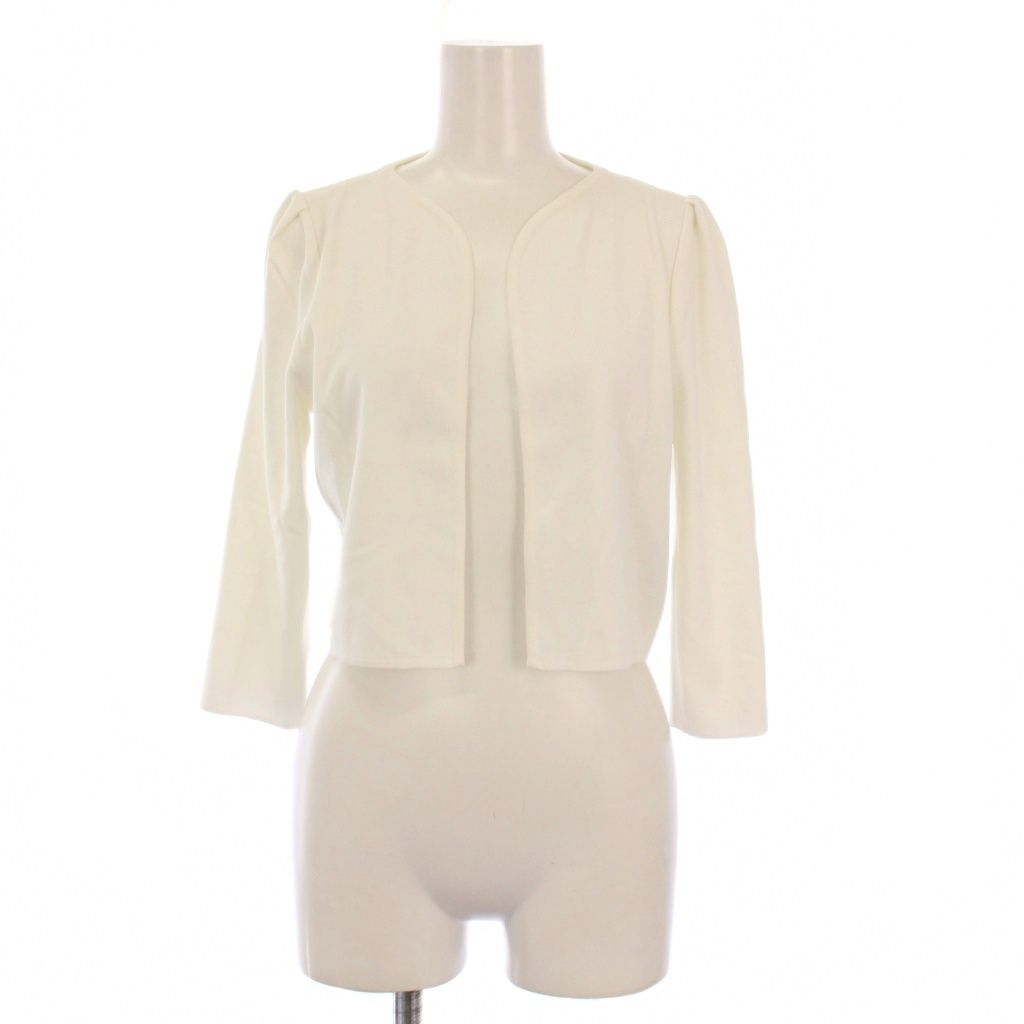 フォクシー FOXEY カーディガン ボレロ 七分袖 クロップド丈 38 白