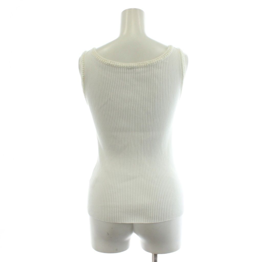 極美品□シャネルサマーニットノースリーブココマークボーダー40 